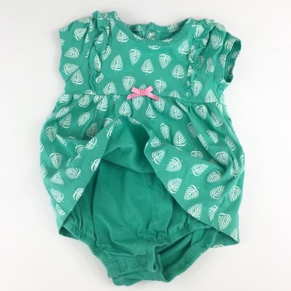 EUC Carter’s Green Onesie Dress - 9m - Picture 3 of 6
